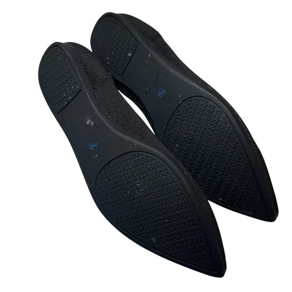 Rothy's Ballet Flats Womens Sz 11 The Point Toe Black Knit Shoes Slip On Comfort - Picture 6 of 6
